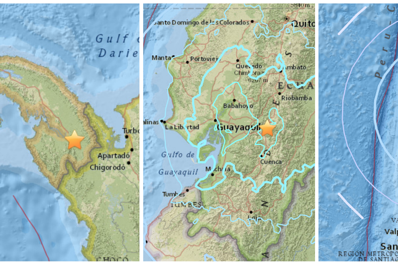 Cadena de sismos en Panamá, Ecuador y Chile en menos de una hora