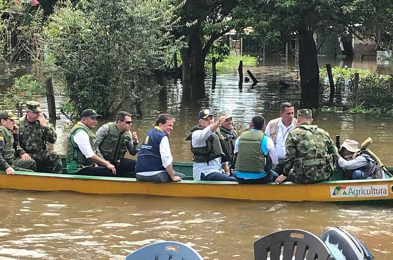 Presidente Iván Duque visita zonas inundadas en Puerto Carreño, Vichada