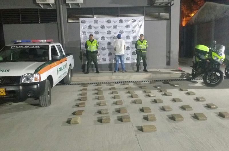 Decomisados 55 kilos de marihuana vía Villavicencio 