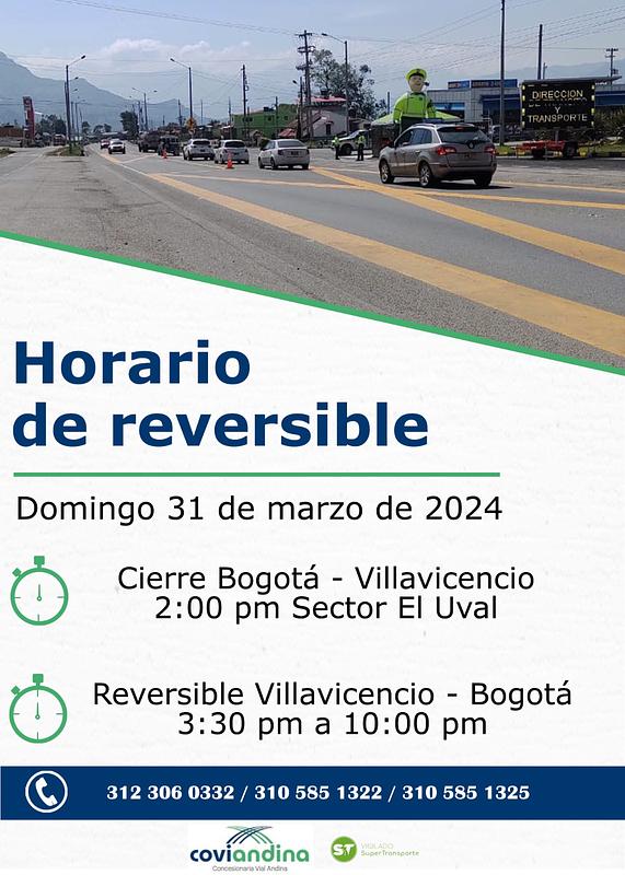 ¿Habrá reversible en la vía Bogotá-Villavicencio?